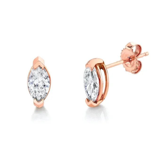 READY TO SHIP DIAMOND MARQUISE STUDS PETITE
