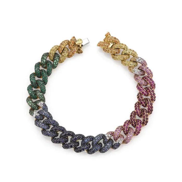 READY TO SHIP RAINBOW PAVE ESSENTIAL LINK BRACELET