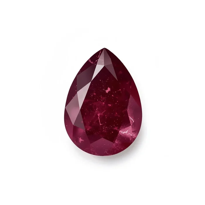 Red Jade 1PC Chunky 13×18 MM Pear Faceted Red High-Quality Semi Precious Loose Gemstones