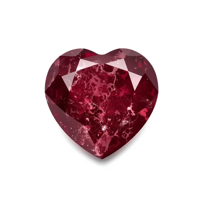 Red Jade 1PC Large 11×11 MM Heart Faceted Red Fine Semi Precious Gems