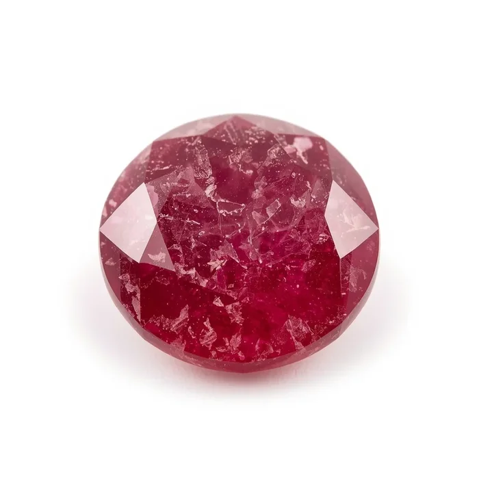Red Jade 1PC Large 11×11 MM Round Faceted Red Fine Semi Precious Gems