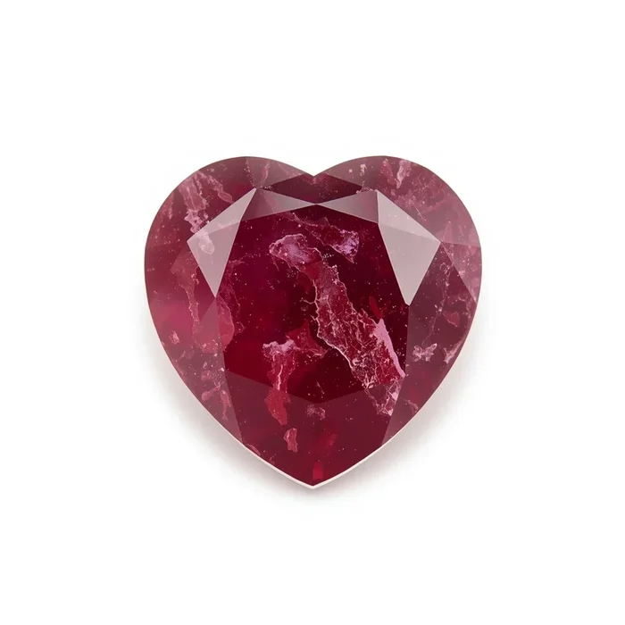 Red Jade 1PC Large 12×12 MM Heart Faceted Red High-Quality Semi Precious Loose Gems