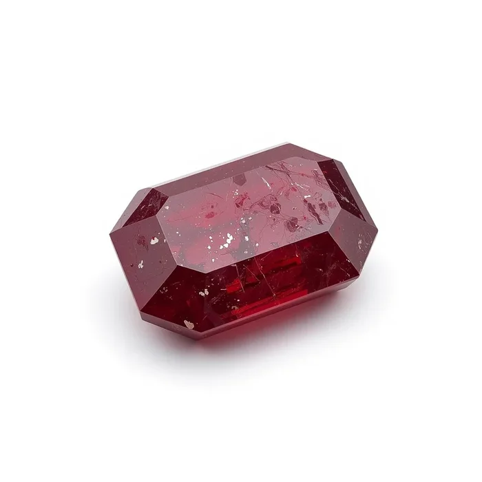 Red Jade 1PC Large 8×12 MM Emerald Faceted Red Shine Semi Precious Loose Gems