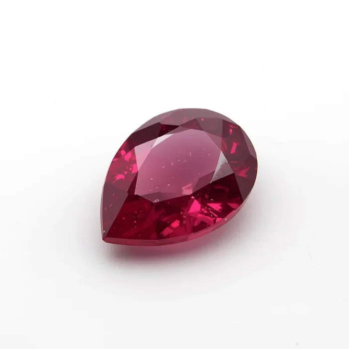 Red Jade 1PC Large 8×12 MM Pear Faceted Red Luster Semi Precious Loose Gemstones