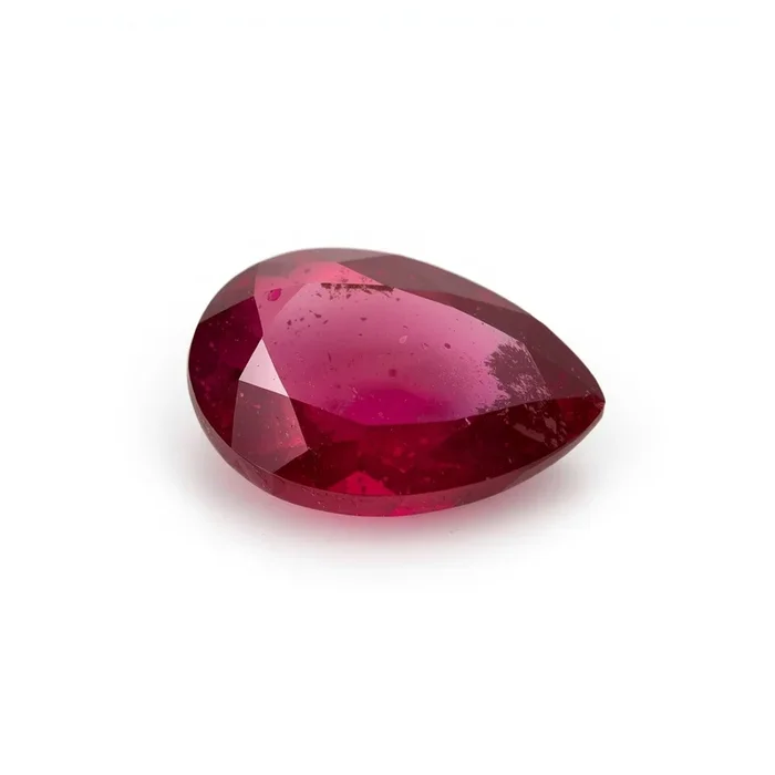 Red Jade 1PC Small 6×9 MM Pear Faceted Red Fiery Semi Precious Loose Gemstone