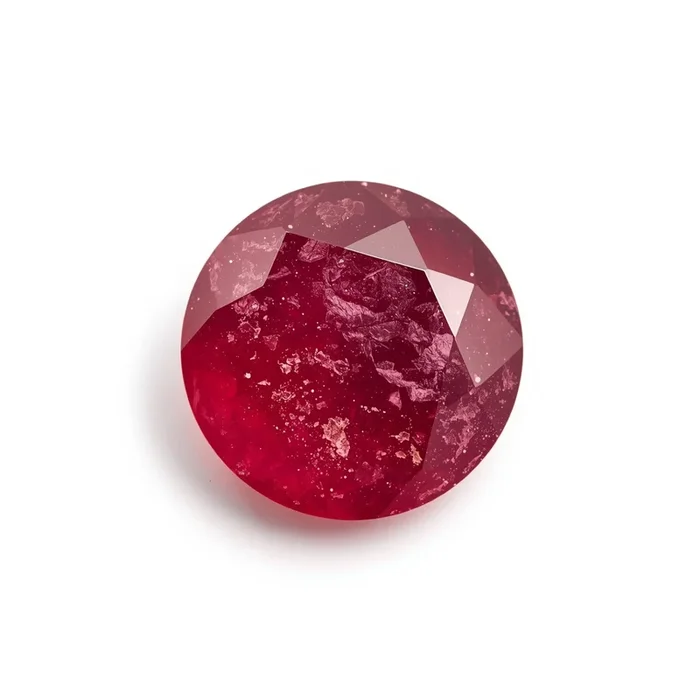 Red Jade 1PC Small 7×7 MM Round Faceted Red Splendid Semi Precious Gems