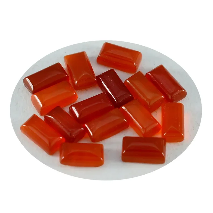 Red Onyx 10PC Tiny 4×8 MM Baguette Cabochon Red Fiery semi Precious Loose Gemstone