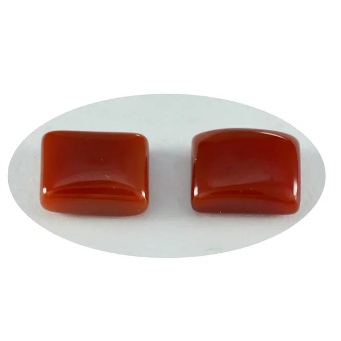 Red Onyx 1PC Large 9×11 MM Emerald Cabochon Red Natural semi Precious Semi Precious Gemstone
