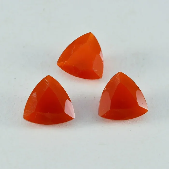 Red Onyx 1PC Medium 9×9 MM Triangle Faceted Red Lustrous Semi Precious Gems
