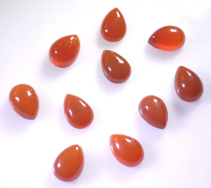 Red Onyx 1PC Small 6×8 MM Pear Cabochon Red Brilliant semi Precious Loose Gems