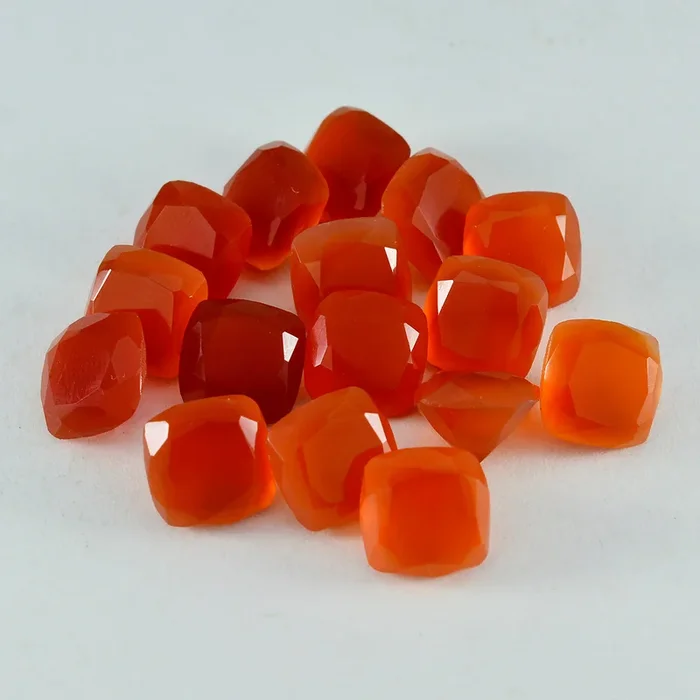 Red Onyx 1PC Small 7×7 MM Cushion Faceted Red Splendid Semi Precious Loose Gemstone