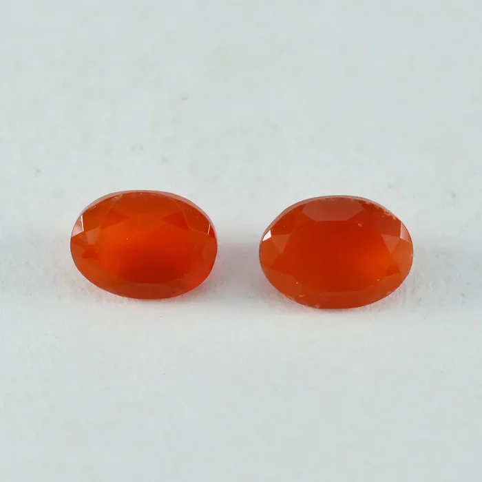 Red Onyx 1PC Small 7×9 MM Oval Faceted Red Lustrous Semi Precious Gems