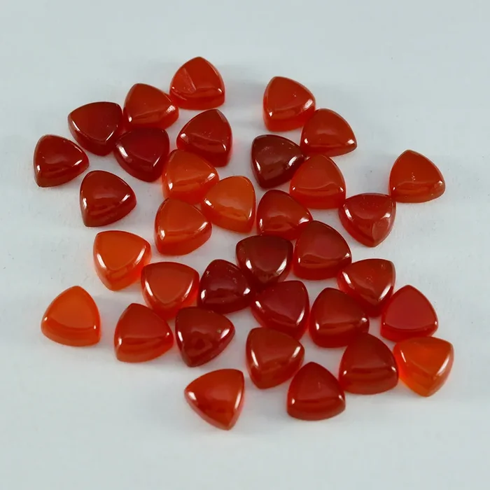 Red Onyx 1PC Tiny 6×6 MM Triangle Cabochon Red Lustrous semi Precious Semi Precious Gemstone
