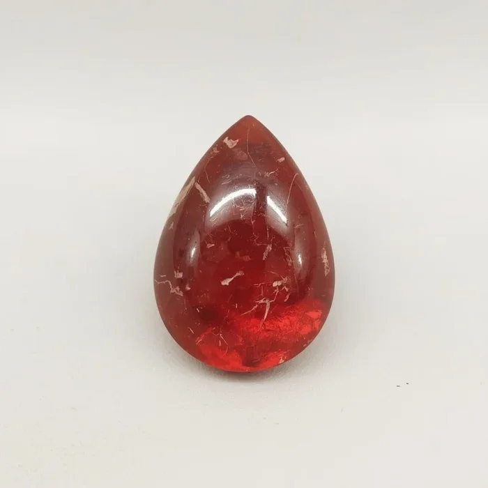Red Strawberry Quartz 1PC Small 7×9 MM Pear Cabochon Red Fiery semi Precious Loose Gemstone