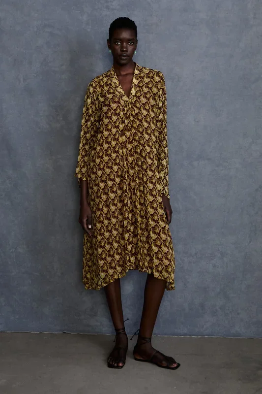 Renata Silk Chiffon Dress Cabernet