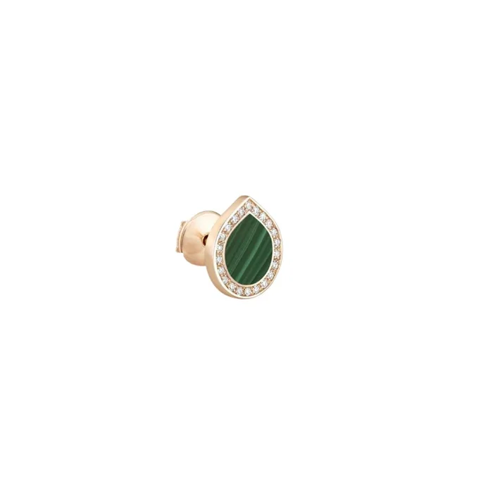 Reposi Antifer Pavé earring in rose gold, malachite and diamonds | Lepage