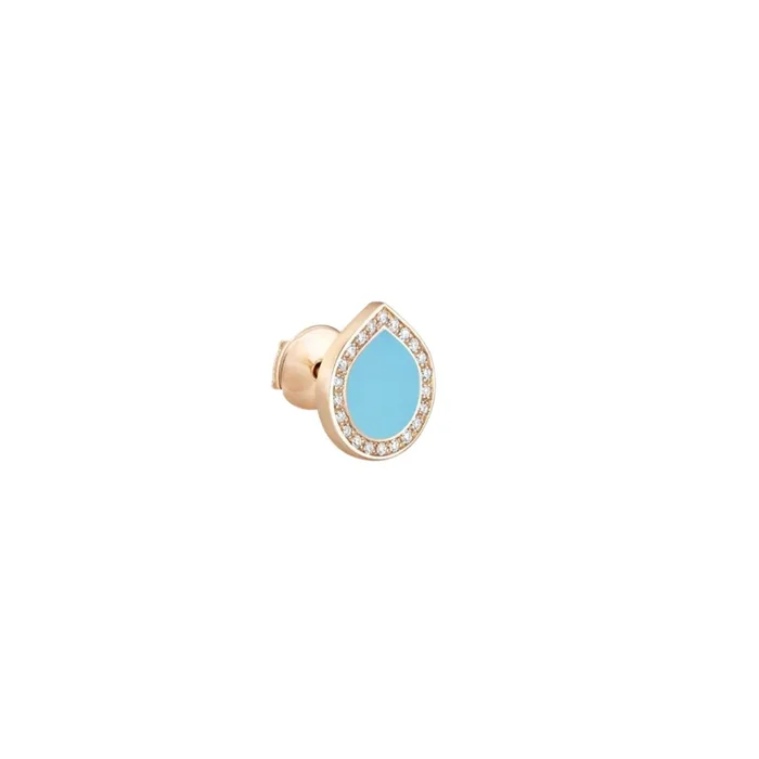 Reposi Antifer Pavé earring in rose gold, turquoise and diamonds | Lepage