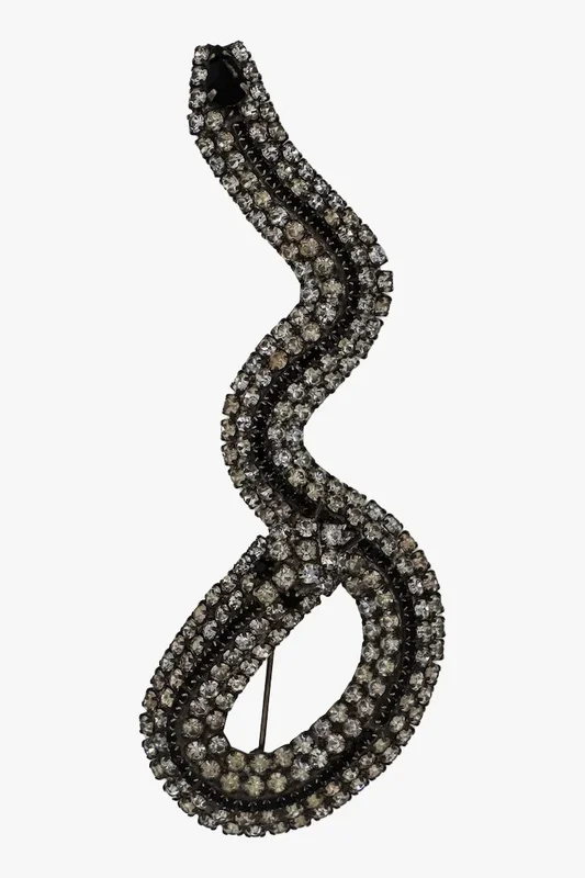 Rhinestone Snake Brooch