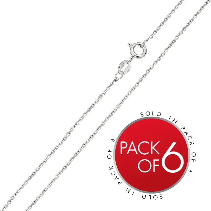 Rhodium Plated 925 Sterling Silver Anchor 025 Chain 1mm – CH237 RH