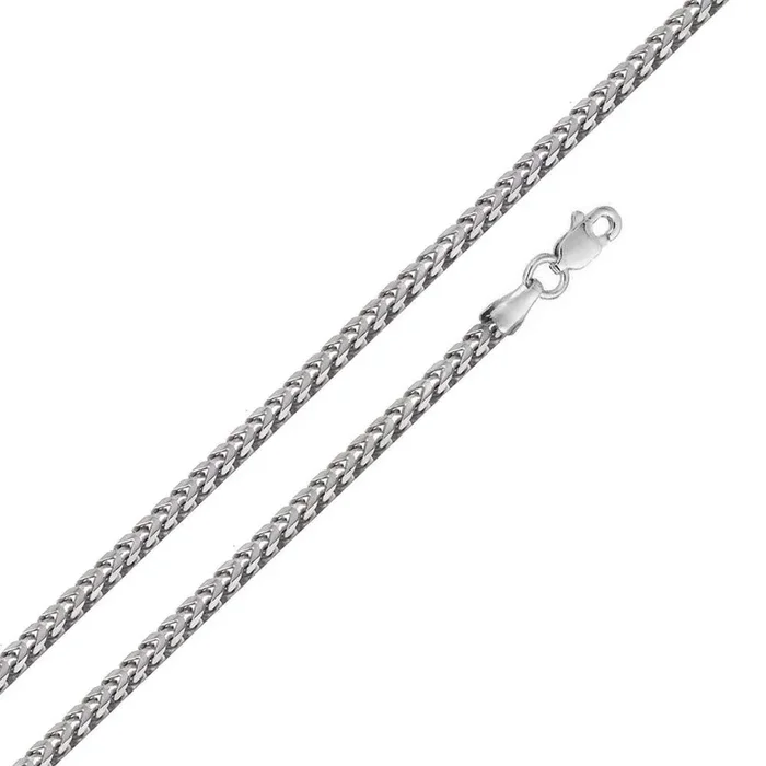 Rhodium Plated 925 Sterling Silver Hollow Round Franco Chain 3.5mm – CHHW121 RH
