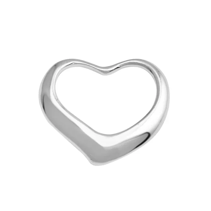 Rhodium Plated 925 Sterling Silver Open Heart Pendant – AJP00001