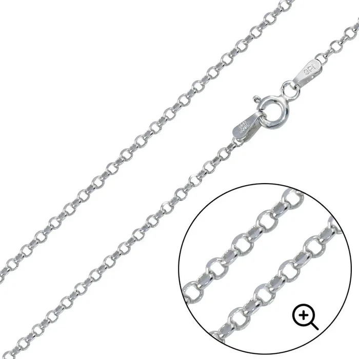 Rhodium Plated 925 Sterling Silver Rolo DC 020 Chain 1.3mm – CH227 RH