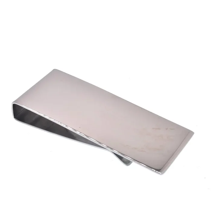 Rhodium Plated Stainless Steel Polished Stainless Steel Classic 22mm x 52mm Money Clip – SSM00013