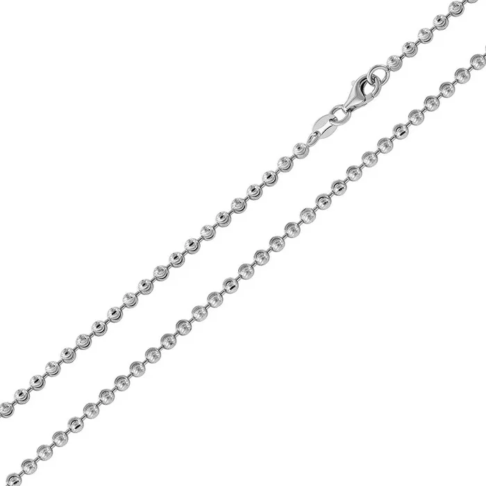 Rhodium Plated Wave Design DC Bead 002 Chains – CH101 RH