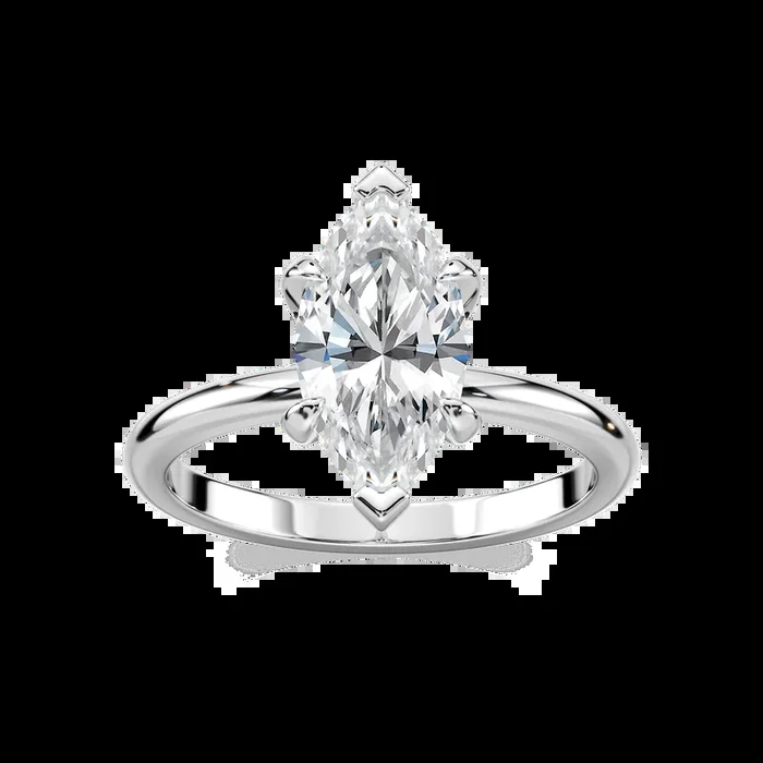 Romy Marquise Lab Grown Diamond Low Profile Solitaire Engagement Ring
