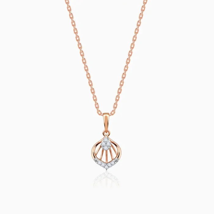 Rose Gold Cocoon Diamond Pendant
