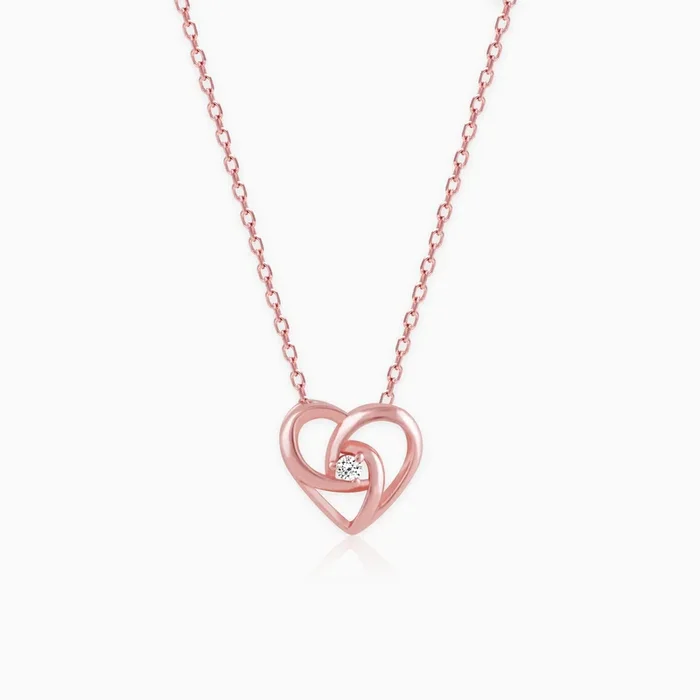 Rose Gold Meandering Heart Pendant