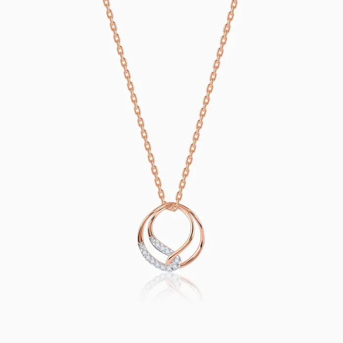 Rose Gold Oxbow Diamond Pendant