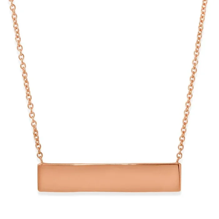 Rose Gold Plated 925 Sterling Silver Small ID Tag Pendant – AAP00002RGP