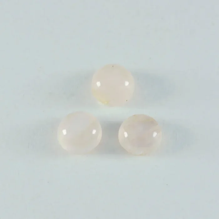 Rose Quartz 10PC Tiny 4×4 MM Round Cabochon Pink Sparkling semi Precious Gems