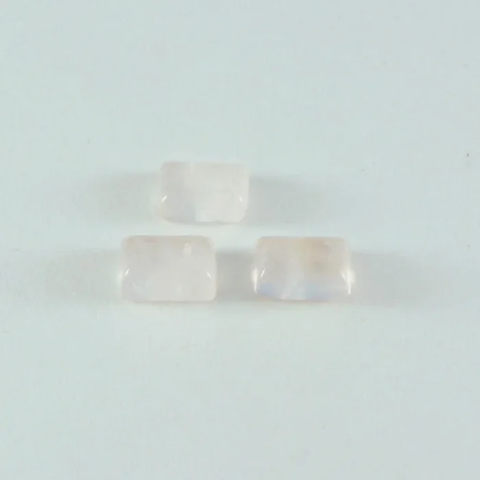 Rose Quartz 1PC Tiny 5×7 MM Emerald Cabochon Pink Superior semi Precious Loose Gemstone