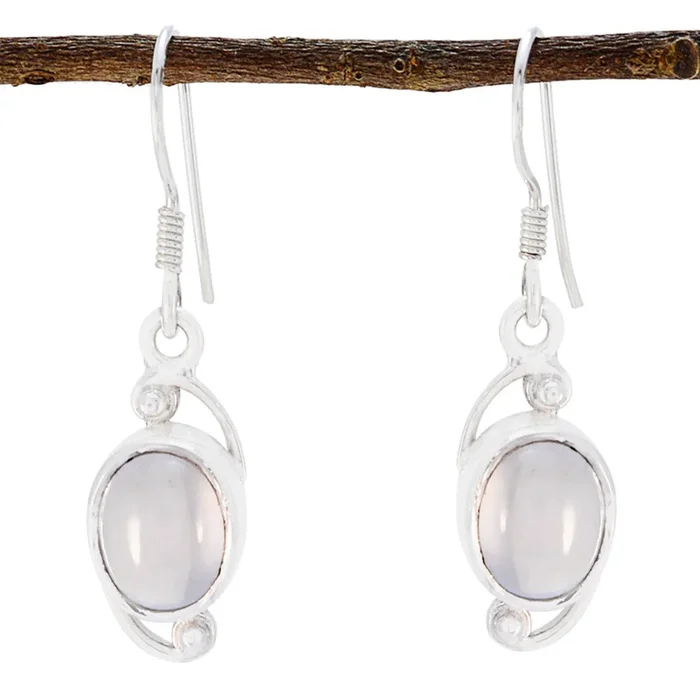 Rose Quartz Japanese Katarina Solitaire Dangle Pink Sterling Silver Earring