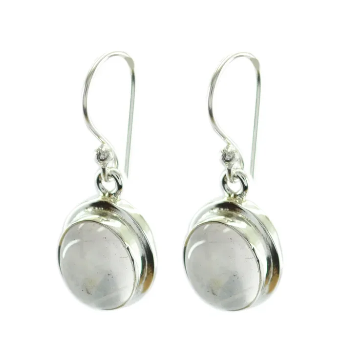 Rose Quartz Middle Eastern Ling multiple Dangle Pink Silver Earring