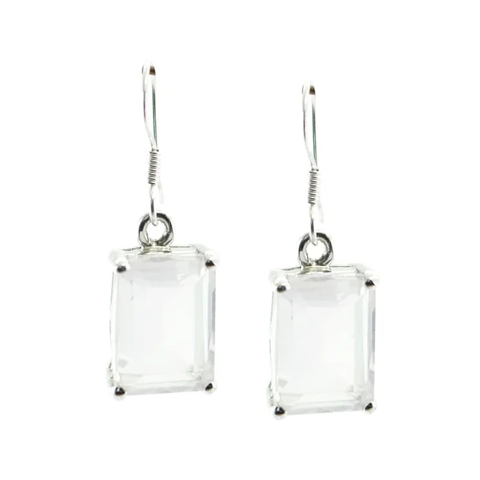 Rose Quartz Spanish Yasmine Solitaire Dangle Pink 92.5 Silver Earring