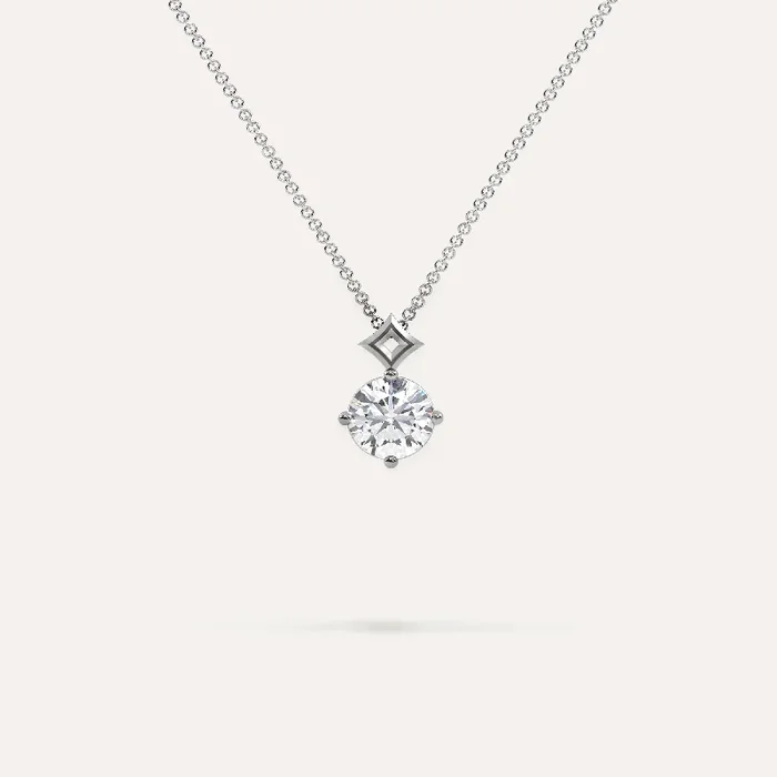 Round Diamond Pendant Necklace