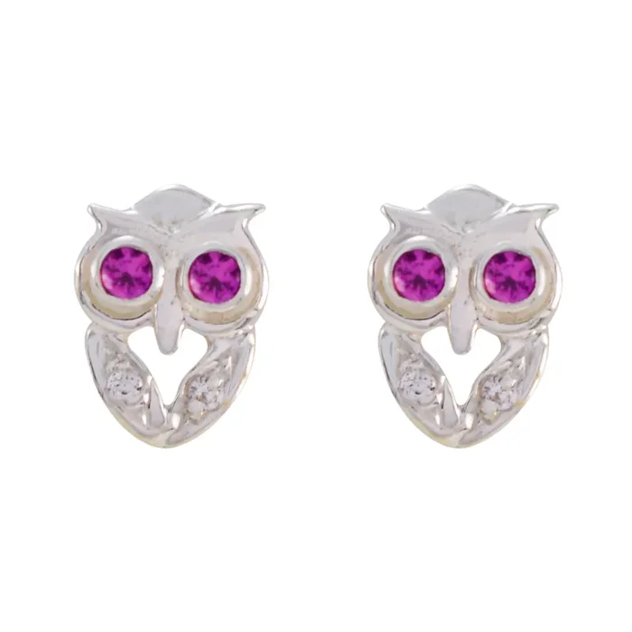 Ruby CZ Australian Harper multiple Stud Pink 925 Sterling Silver Earring