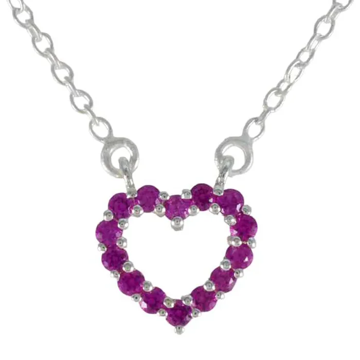 Ruby CZ Dainty Indian Silver multiple Priya Abstract Red Pendant Jewelry