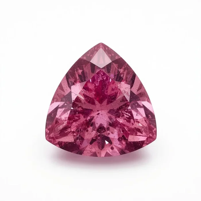 Ruby (GF) 1PC Chunky 14×14 MM Triangle Faceted Pink Genuine Precious Loose Gemstones