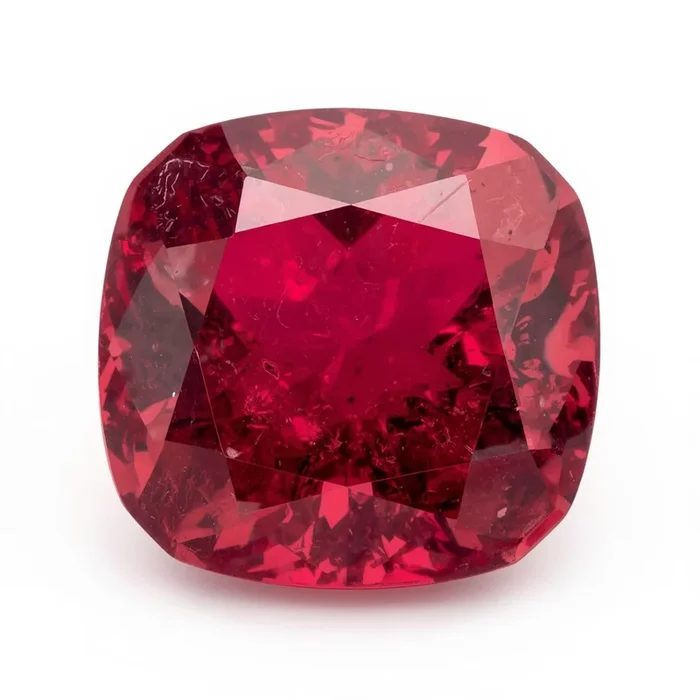 Ruby (GF) 1PC Chunky 16×16 MM Cushion Faceted Pink Pure Precious Loose Gems