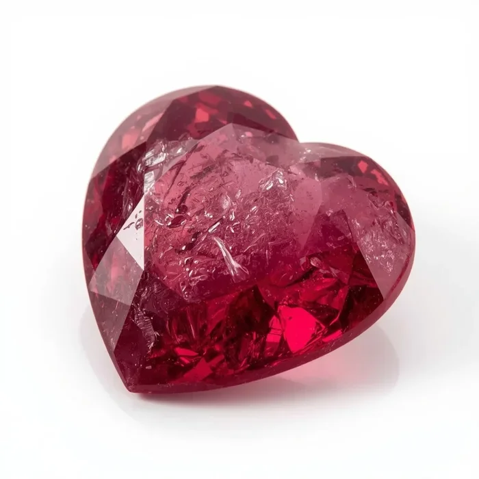 Ruby (GF) 1PC Large 12×12 MM Heart Faceted Pink High-Quality Precious Loose Gems