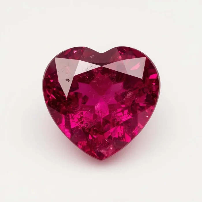 Ruby (GF) 1PC Small 8×8 MM Heart Faceted Pink Luster Precious Loose Gems