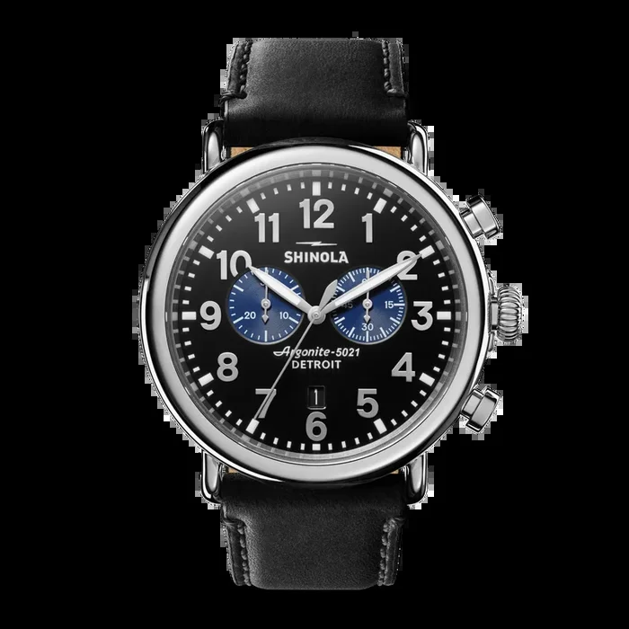 Runwell Chronograph Watch – Glossy Black