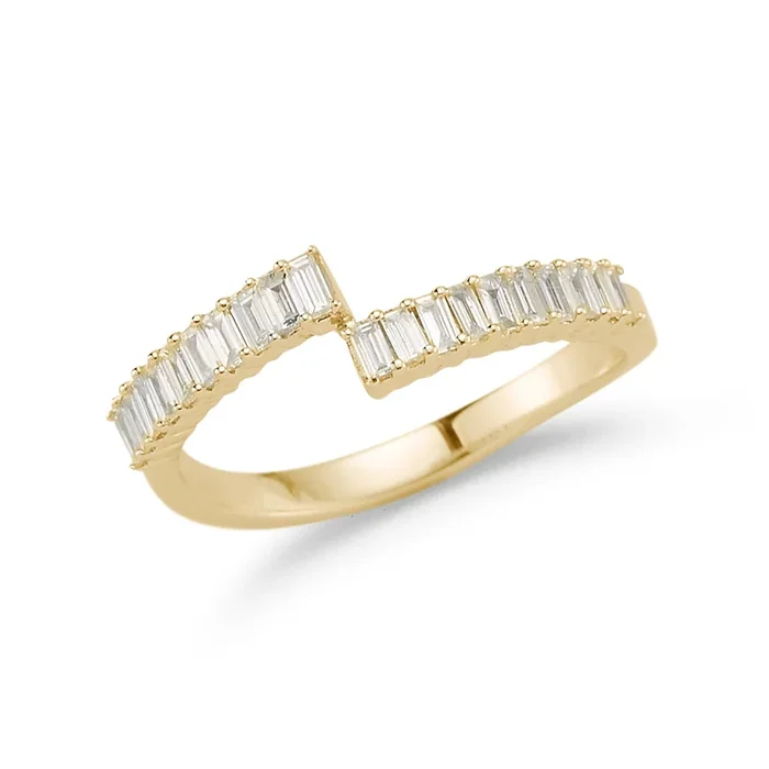 Sadie Pearl Split Baguette Ring
