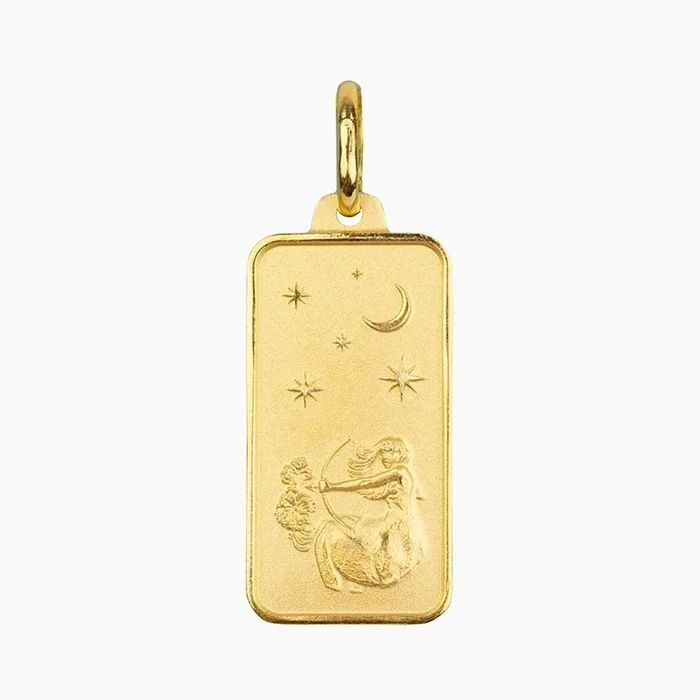 Sagittarius Rectangle Pendant (Gold)