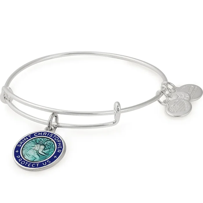 Saint Christopher Protection Charm Bangle