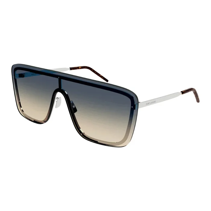 Saint Laurent SL 364 MASK Unisex Sunglasses – Silver and Green